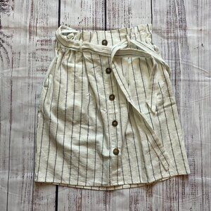 Sienna Sky | Striped Button Front Skirt | M